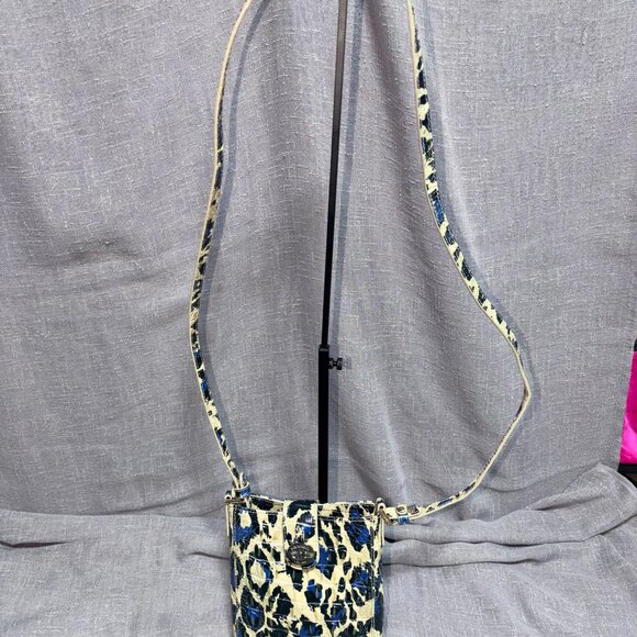 Brahmin “Marley” Blue Leopard Print Crossbody - Picture 2 of 11